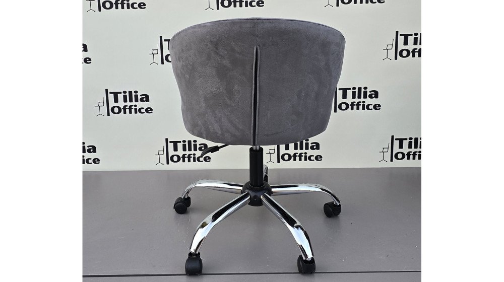 Coket Çalışma Koltuğu Krom Yonca Ayak Koyu Gri